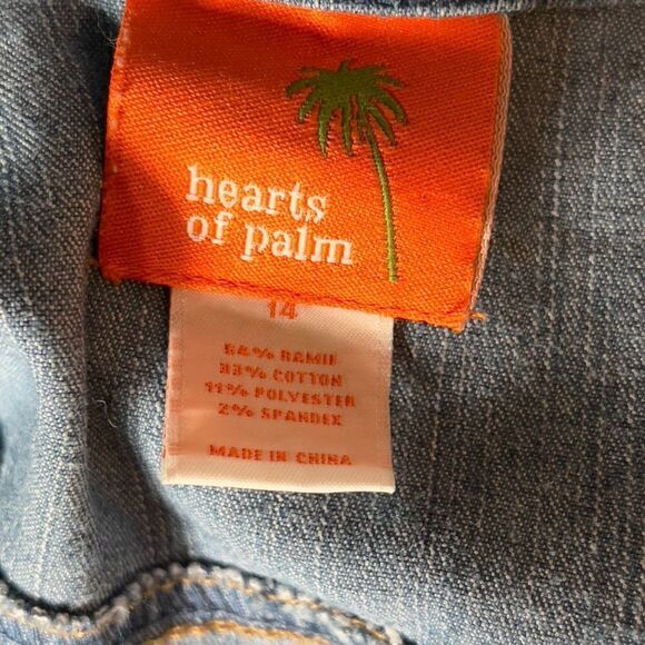 Hearts of Palm Women's Blue Beaded Denim Crop Jacket Size 14 - Picture 6 of 6